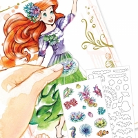 Carte de colorat Ariel cu autocolante si sabloane, Make it real 4203